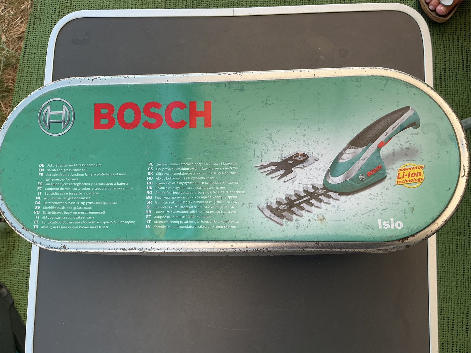 Bosch accu- buxus en grasschaar., Ophalen, Gebruikt, Accu