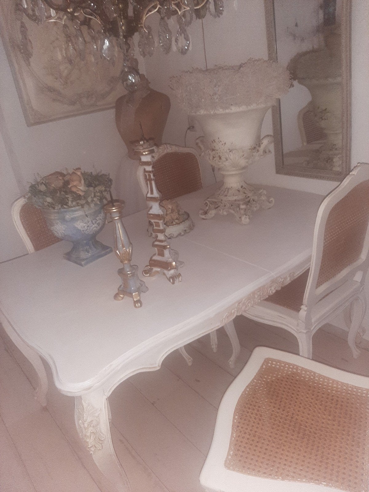 Franse eethoek met stoelen en tafel, Antiek en Kunst, Ophalen of Verzenden