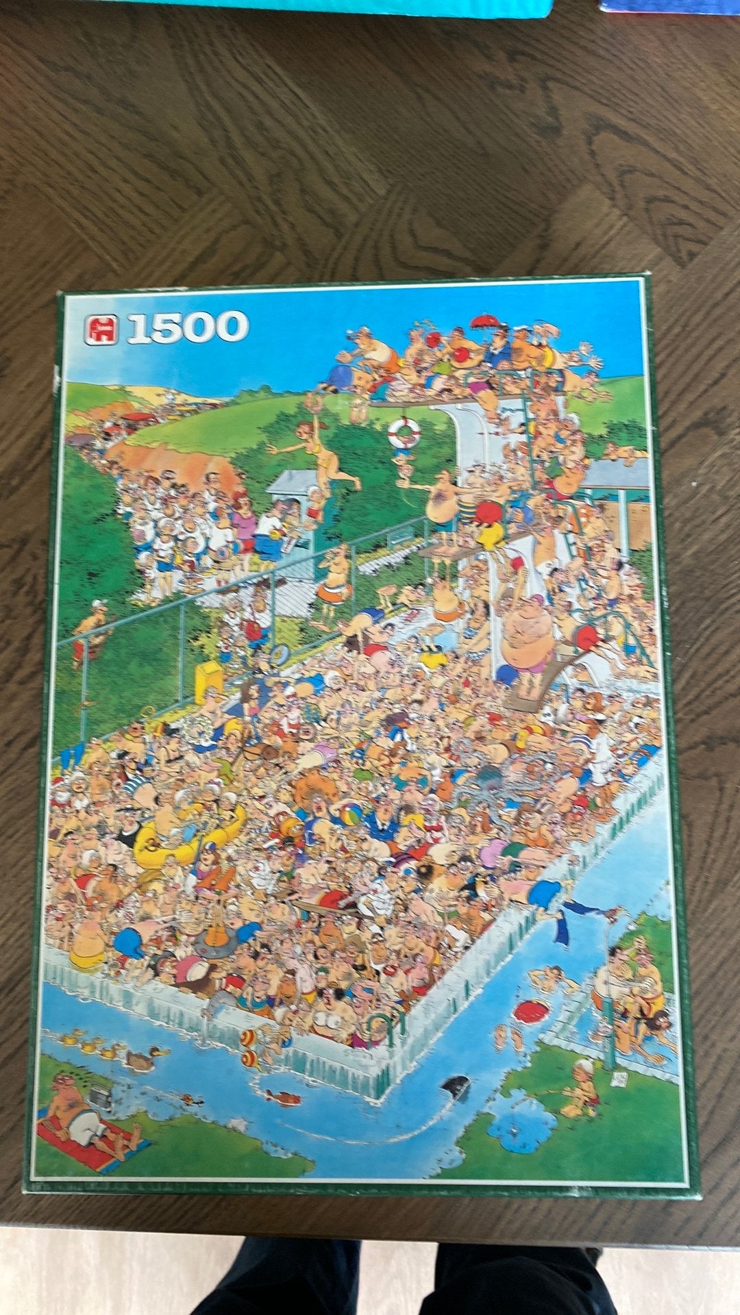Jan van Haasteren, zwembadpret, 1500 stukjes., Ophalen, 500 t/m 1500 stukjes, Zo goed als nieuw, Legpuzzel