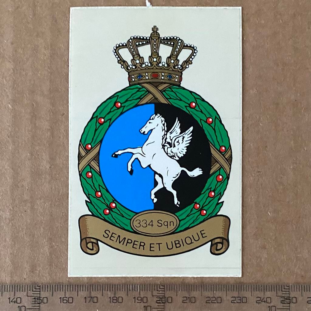 sticker 334 squadron, Verzenden, Luchtmacht, Nederland, Embleem of Badge