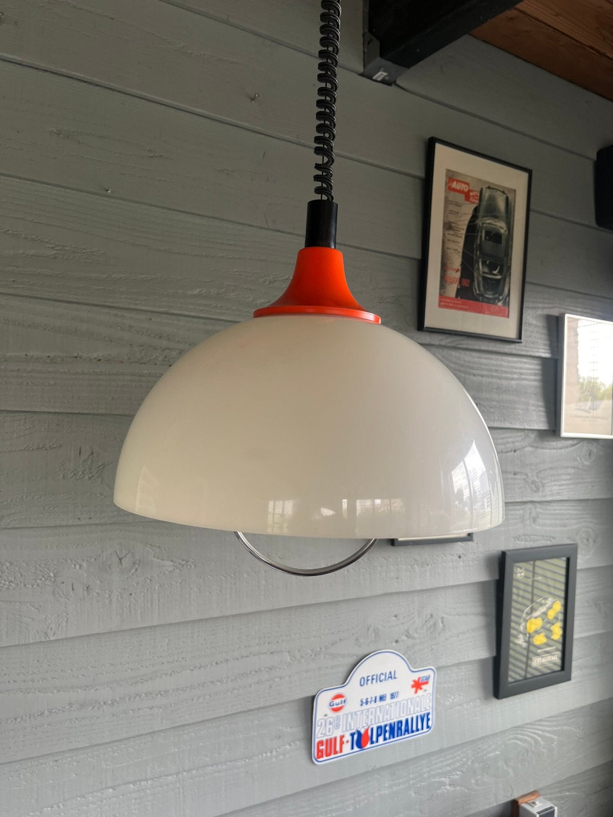 Vintage italiaanse space age pendel hanglamp, Kunststof, Gebruikt, Vintage italiaanse spaceage pendellamp70ties Fratelli Giannelli