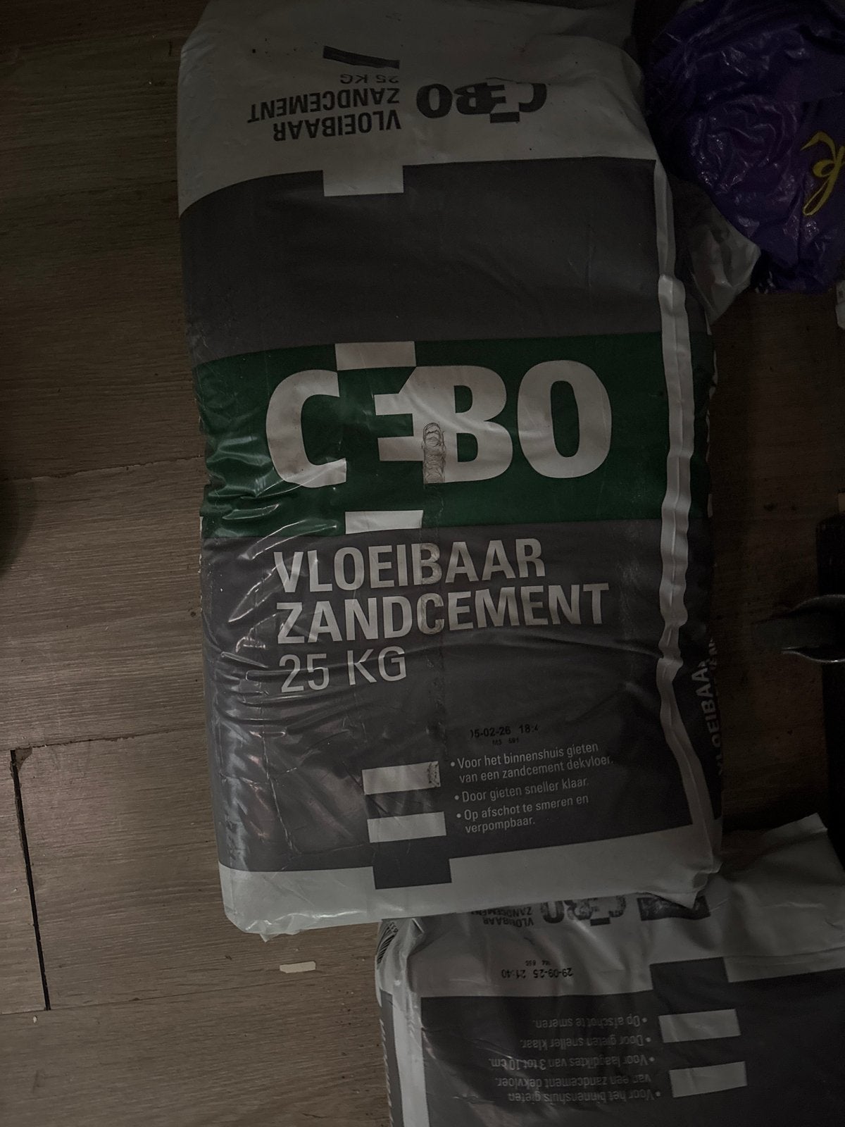 2 zakken CEBO Vloeibaar Zandcement 25 KG, Ophalen, Nieuw