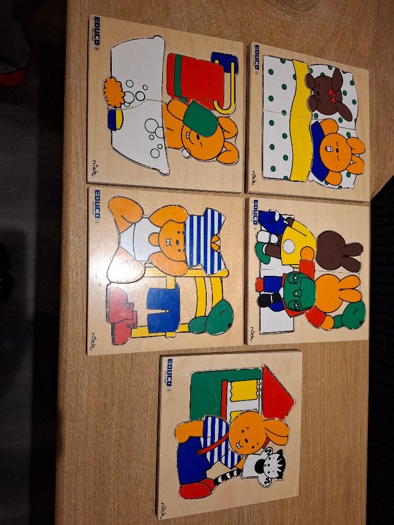 NIEK Educo Holland kinder puzzels - Set van 5, Ophalen of Verzenden, 10 tot 50 stukjes, Gebruikt, 6 maanden tot 2 jaar