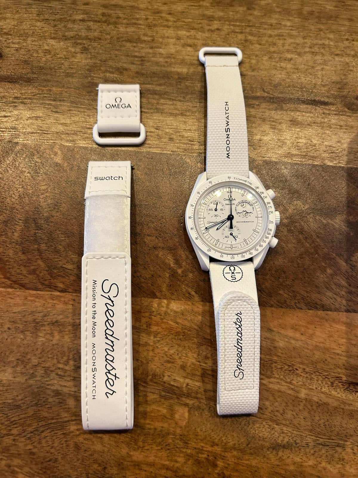 Omega x Swatch Moonswatch Mission to the Moon Phase White, Overige merken, Overige materialen, Polshorloge, Ophalen of Verzenden