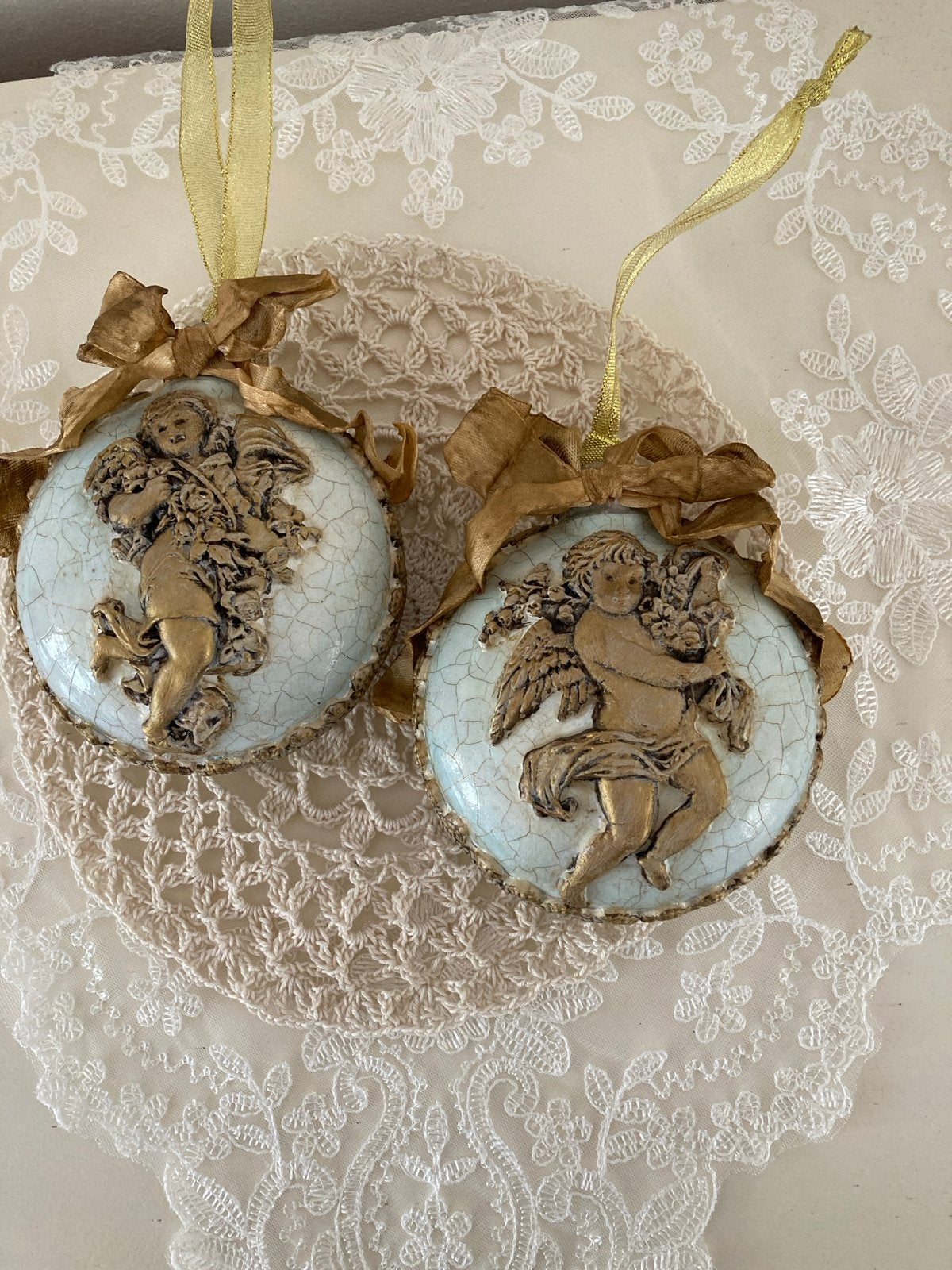 Kerst decoartie  kerstballen shabby chic brocante, Ophalen of Verzenden