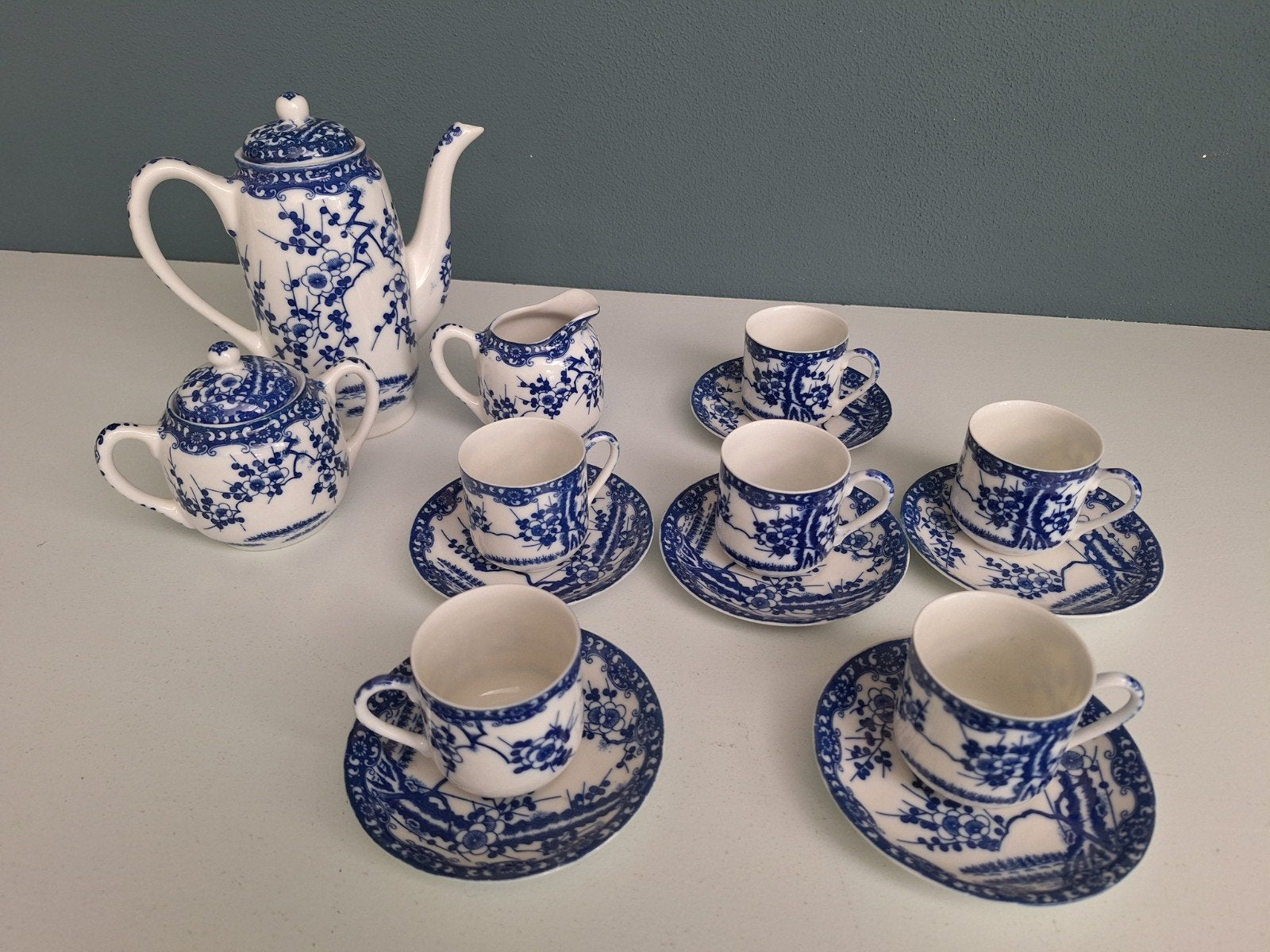 prachtig chinees porseleinen theeservies ( blauw-wit), Ophalen