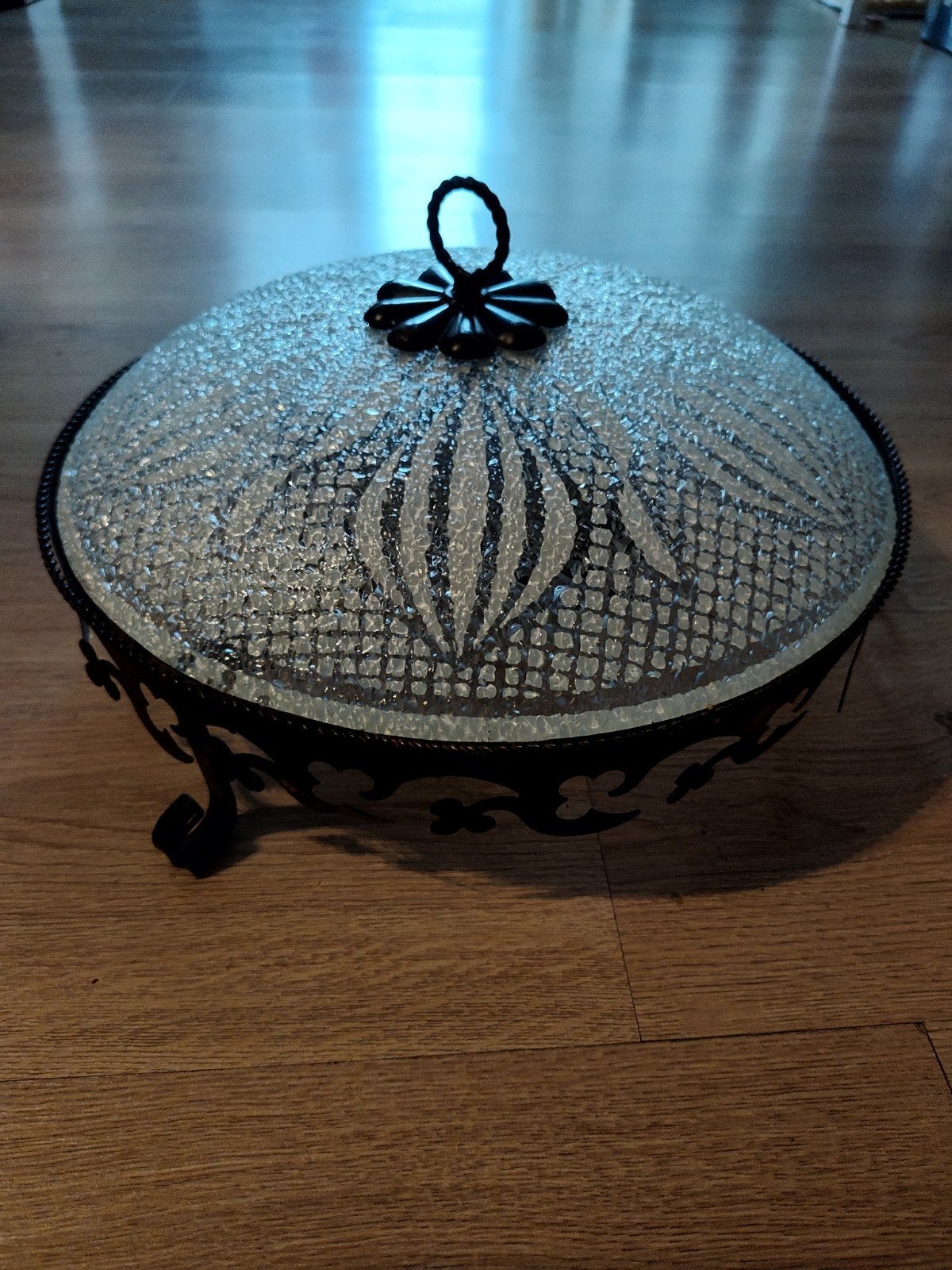 Vintage plafonnière / plafondlamp, Gebruikt, Ophalen of Verzenden, 35 cm, Plafondlamp