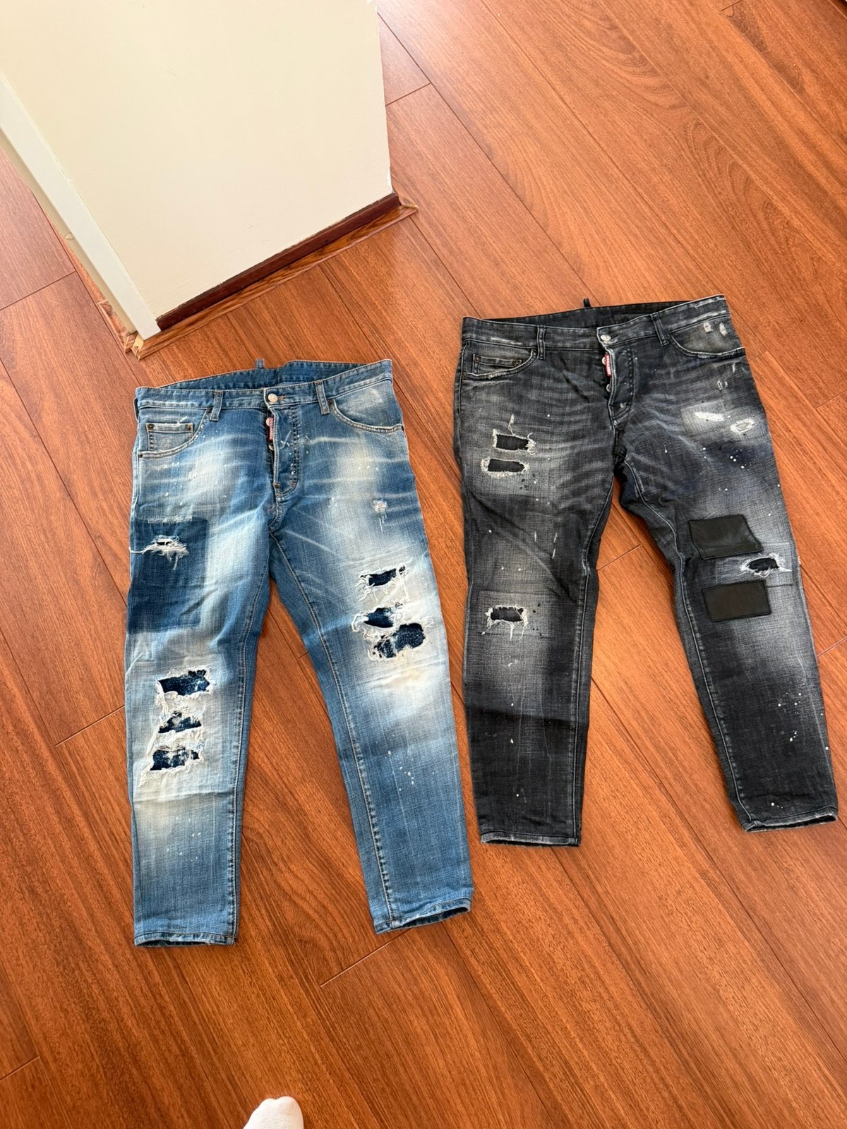 2 x Dsquared2 jeans maat 50 als nieuw origineel, Kleding | Heren, Ophalen of Verzenden, Zo goed als nieuw, Blauw, W33 - W34 (confectie 48/50)