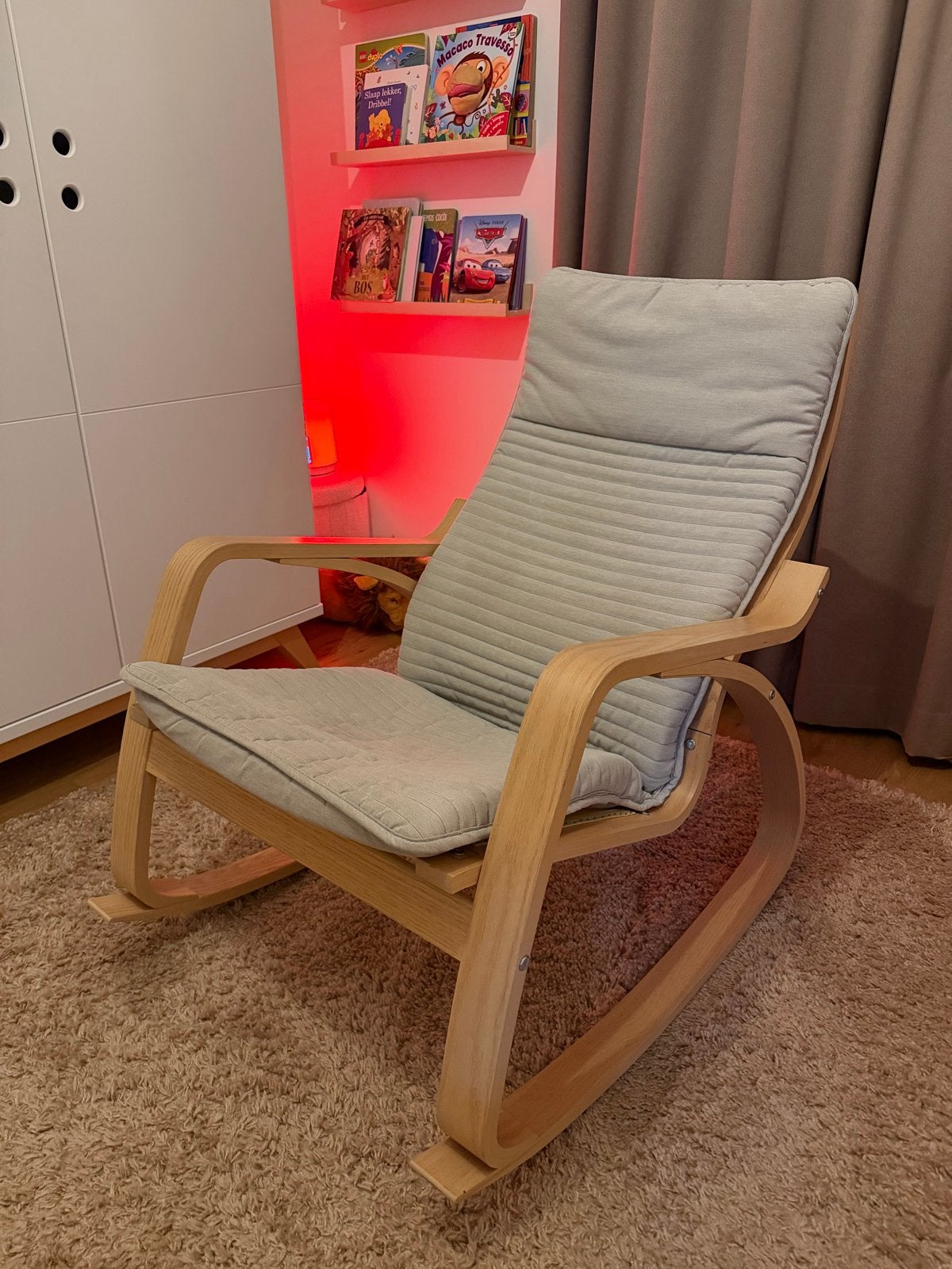 IKEA Poäng Comfortabele schommelstoel met houten frame, Ophalen, Gebruikt, Overige kleuren, Eén