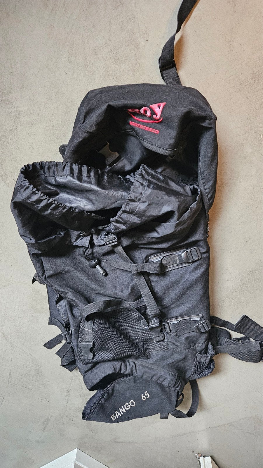 Roy Bango Backpack 65 liter - Zwart, klaar voor avontuur!, Overige merken, 40 cm of meer, Gebruikt, Ophalen of Verzenden