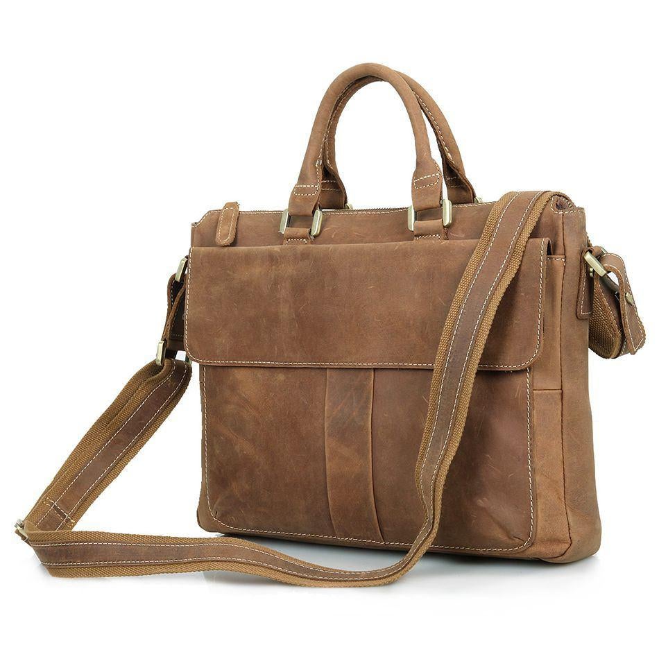 Nieuwe leren laptoptas cognac business tas 15 inch echt leer, Computers en Software, Laptoptassen, Nieuw, Aktetas, 15 inch, Ophalen of Verzenden