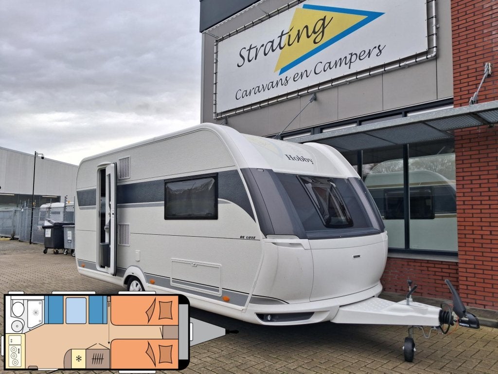 Hobby De Luxe 460 SL NIEUW!! ENKELE BEDDEN, Schokbreker, Hobby, Bedrijf, Tot en met 3