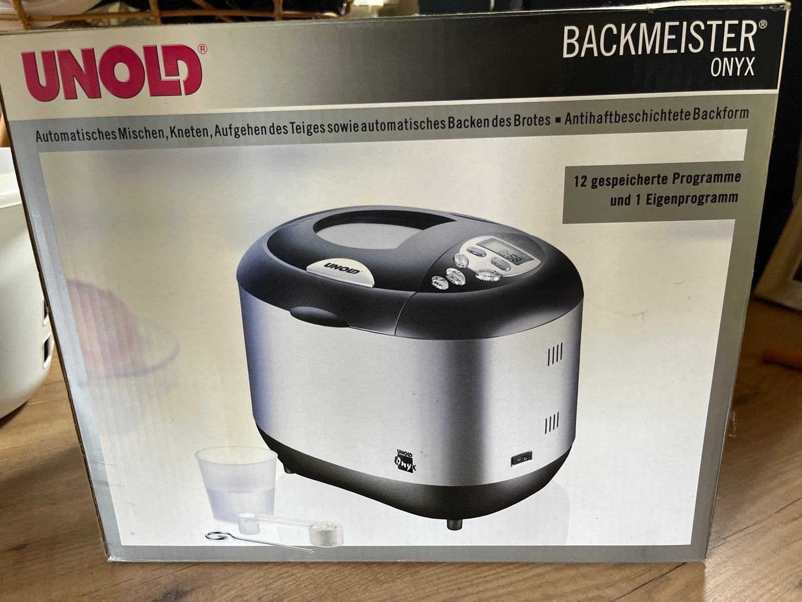 UNOLD Broodbakmachine Backmeister Onyx - 12 programma's, Witgoed en Apparatuur, Broodbakmachines, 800 tot 1200 gram deeg, Nieuw