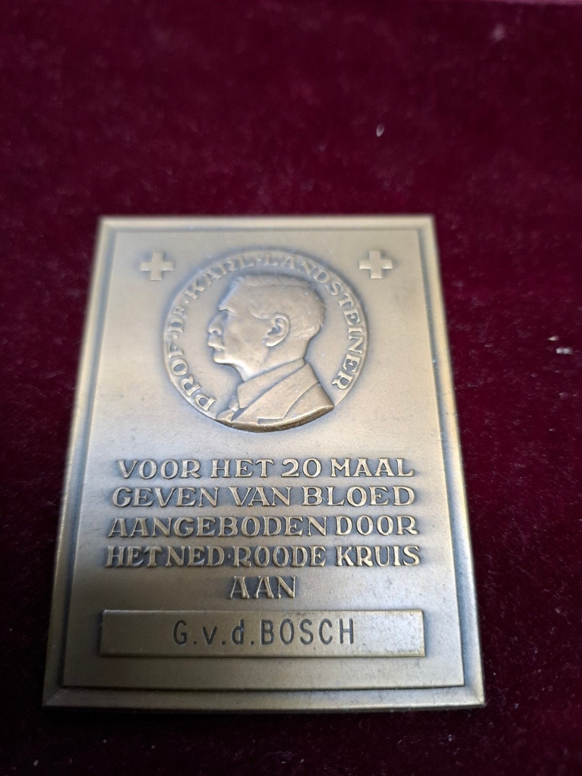 Zeldzame Bronzen Medaille Rode Kruis Bloeddonatie, Ophalen of Verzenden