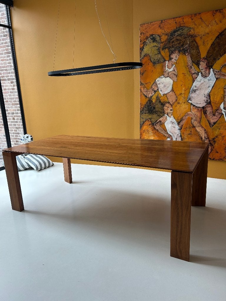 notenhouten eettafel, Huis en Inrichting, Ophalen, Gebruikt, 200 cm of meer, 50 tot 100 cm