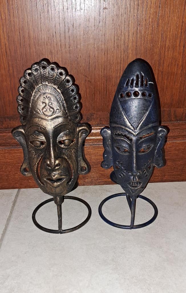 Vintage bohemian boho balinese stijl tribal maskers, Ophalen of Verzenden
