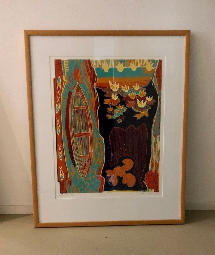 4 originele kunstwerken van Diana van Hal, Ophalen, Ingelijst, Figuren