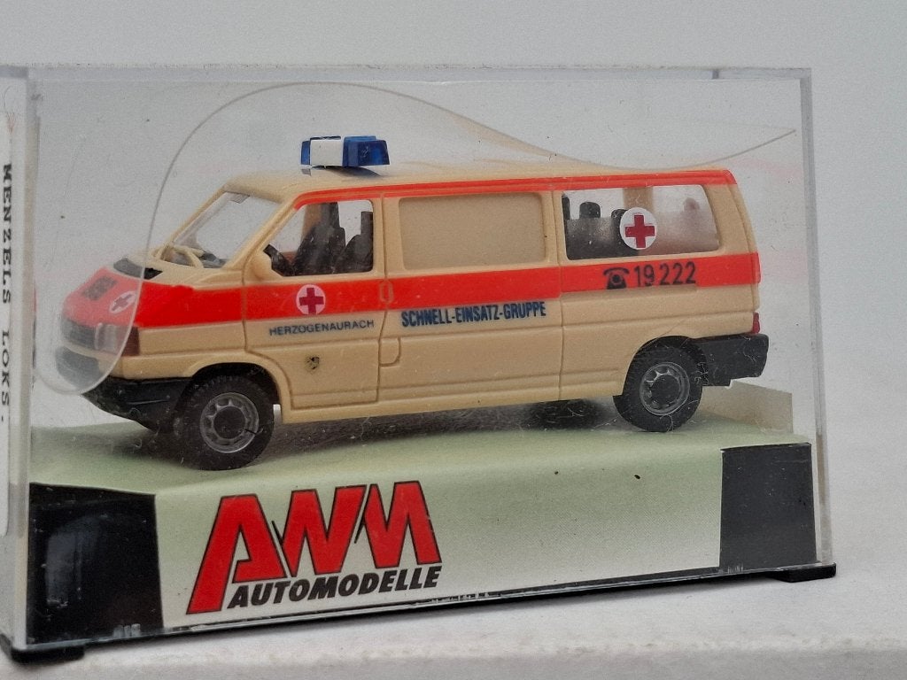 VW T4 ambulance Herzogenaurach - AWM 1/87, Hobby en Vrije tijd, Verzenden, Zo goed als nieuw, Auto, AWM