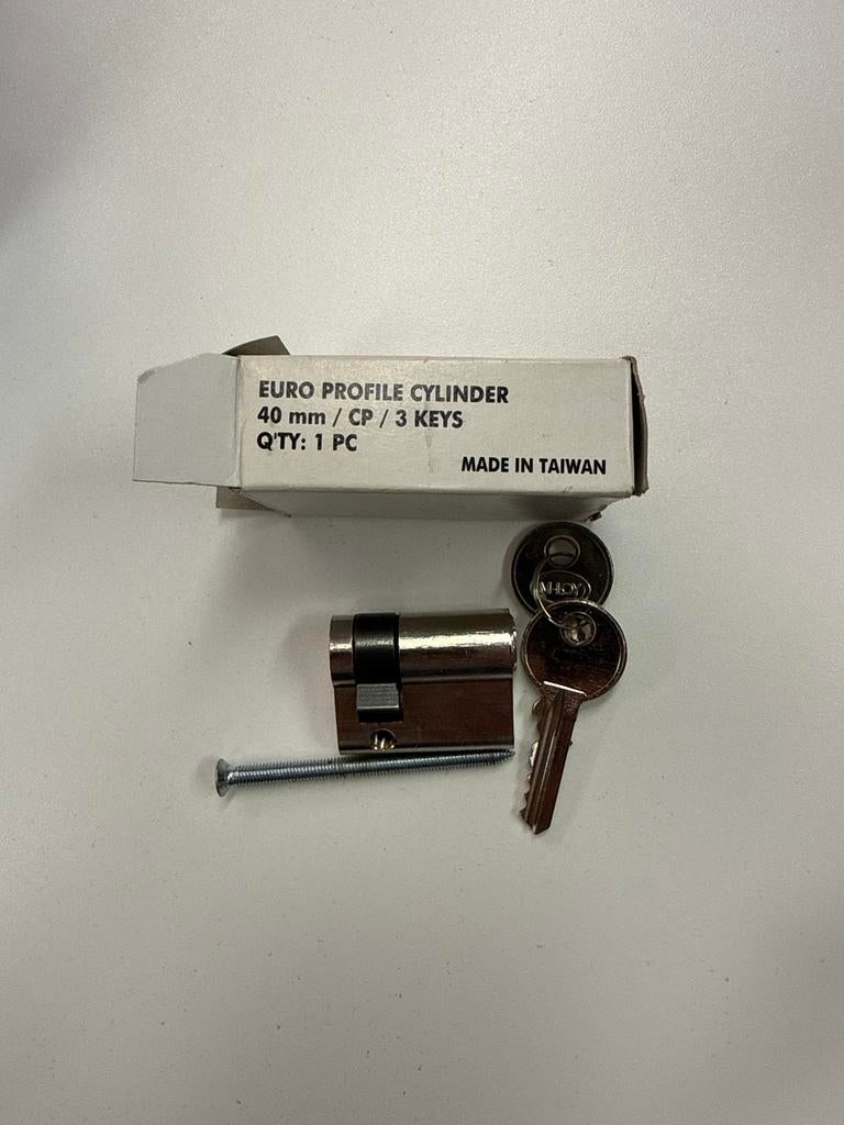 Cilinder 40mm met 3 sleutels, Doe-het-zelf en Verbouw, Ophalen of Verzenden, Nieuw, Overige materialen, Slot