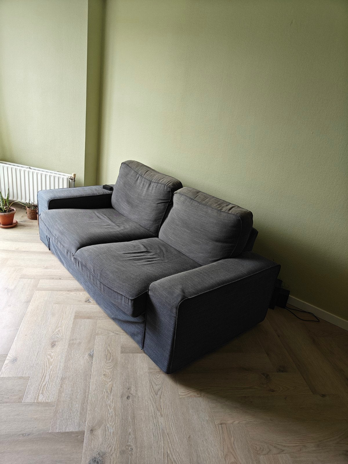 Ikea Kivik 2-zits bank + poef met opbergruimte, Ophalen, Gebruikt, Tweepersoons, 75 tot 100 cm
