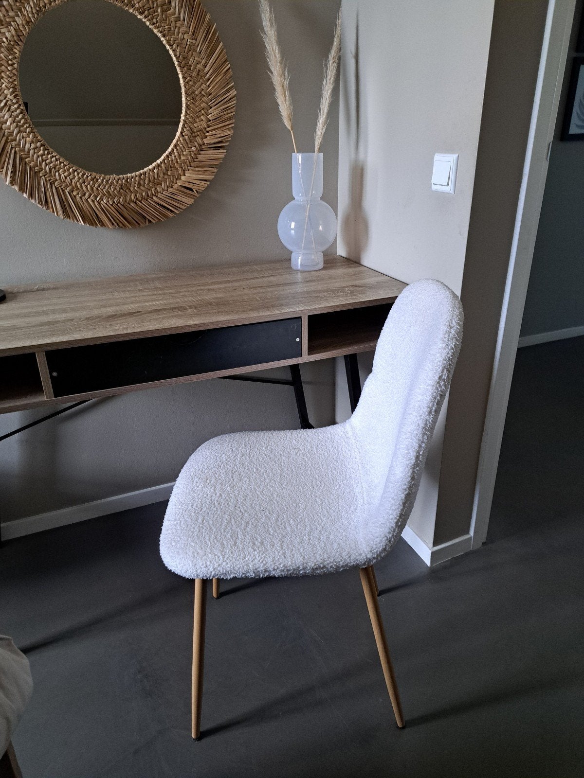 Bureau stoel beige teddy, Ophalen of Verzenden, Zo goed als nieuw, Overige kleuren, Eén