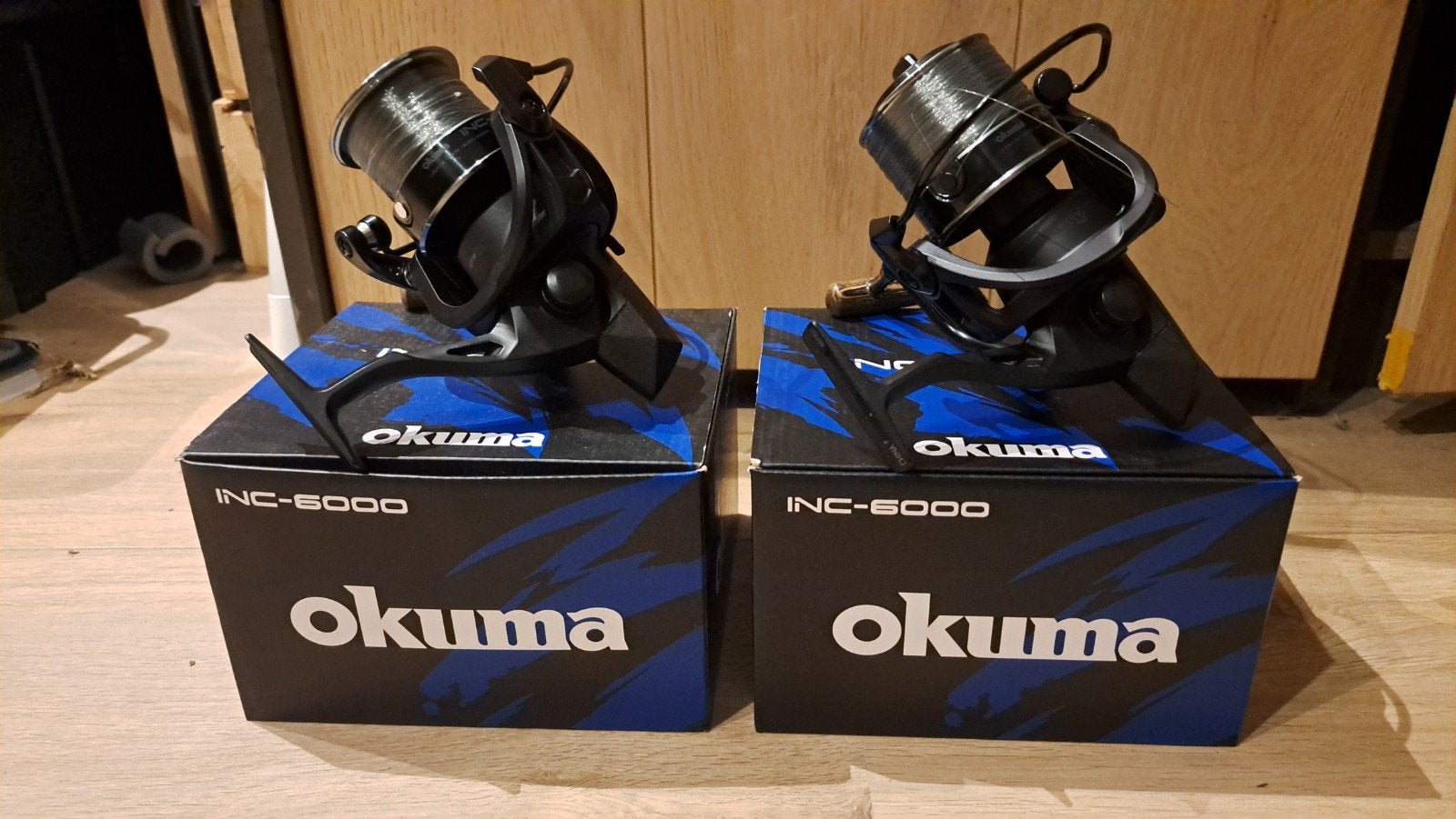 Okuma Little big pit INC 6000 6 karpermolen, Watersport en Boten, Ophalen of Verzenden, Zo goed als nieuw, Molen