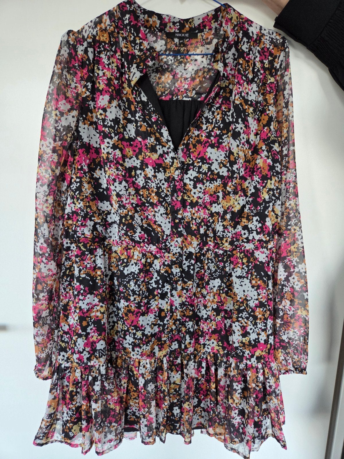 Nikkie jurk met bloemenprint - Maat 36 (S), Meerkleurig, Ophalen of Verzenden, Zo goed als nieuw, Nikkie