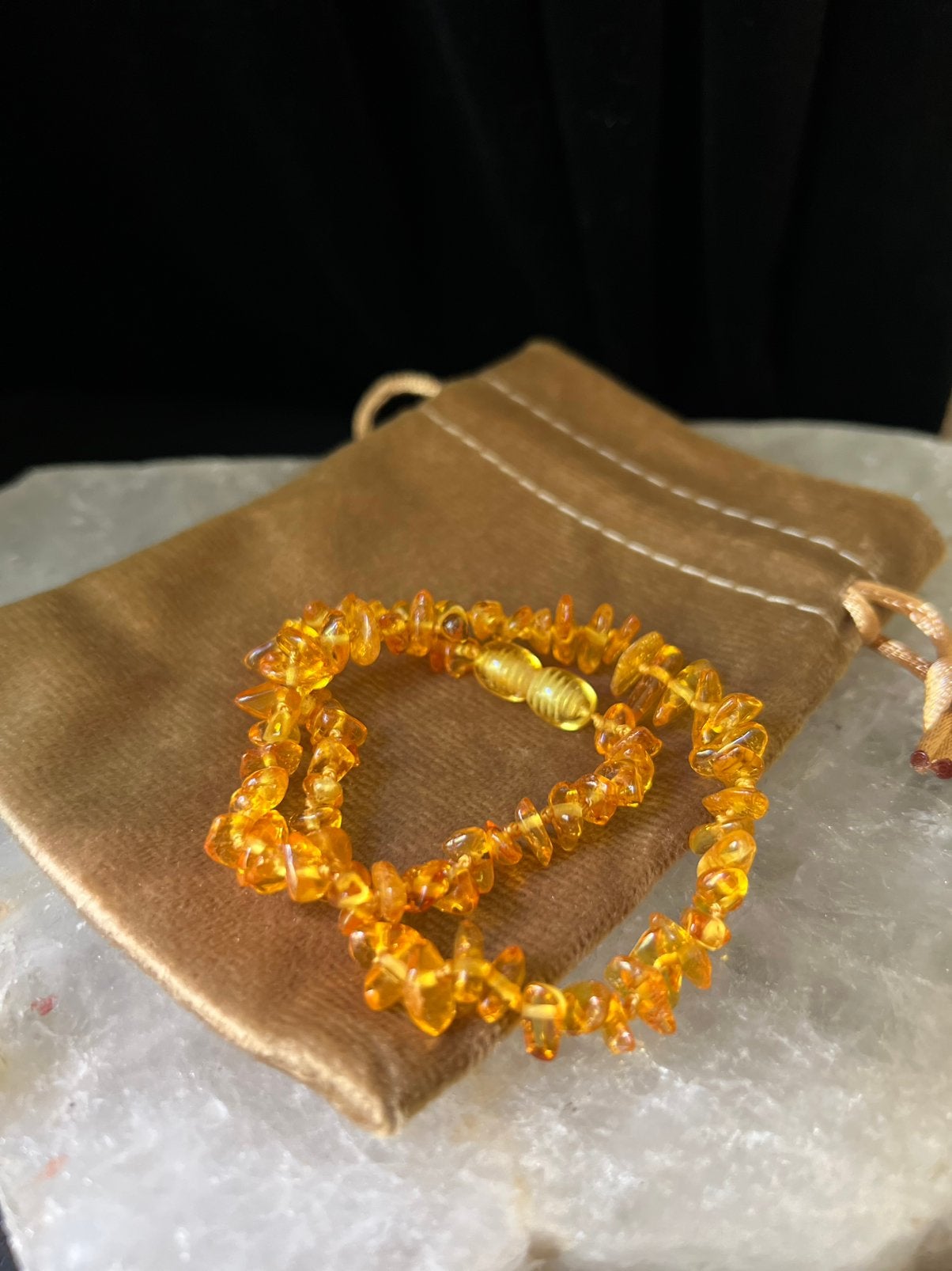 Barnsteen amber ketting & numerologie rapport uniek topkado, Magnolia11, Nieuw, Oranje, Ophalen of Verzenden