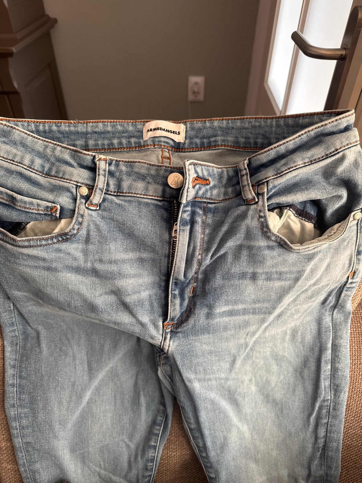 Armedangels Mid Waist Skinny Jeans - Lichtblauw - W30/L34, Ophalen of Verzenden, Gedragen, Blauw, W30 - W32 (confectie 38/40)