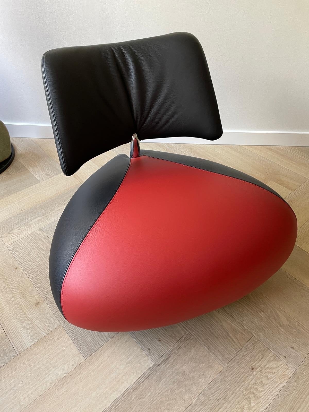 Leolux Pallone Designklassieker Rood & Zwart Leer (Topstaa, Huis en Inrichting, Ophalen of Verzenden, Zo goed als nieuw, Leer