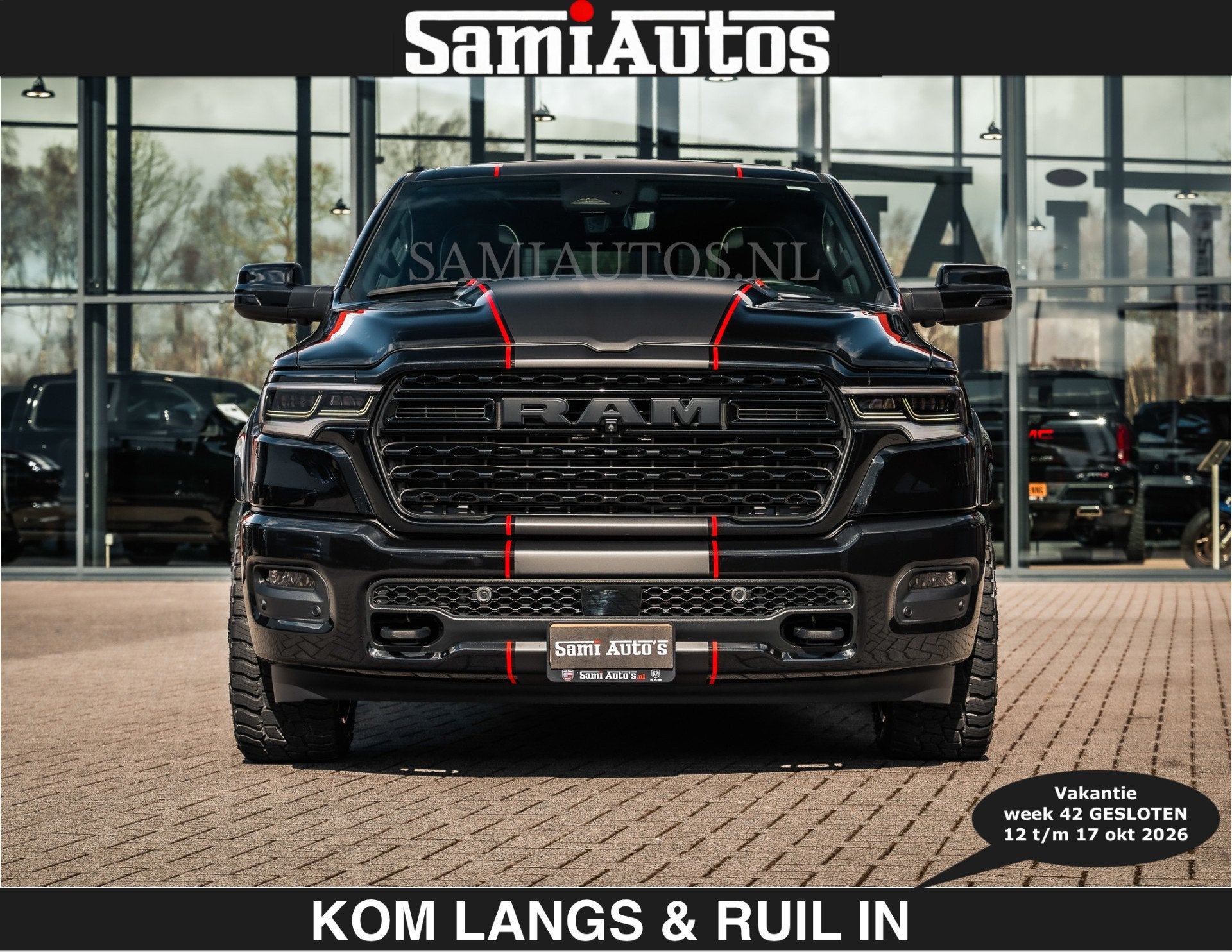 Dodge Ram HULK PACKAGE | Limited Night H.O 540HP €84950,-, Auto's, Automaat, Dealer onderhouden, Met garantie (alle), Zwart