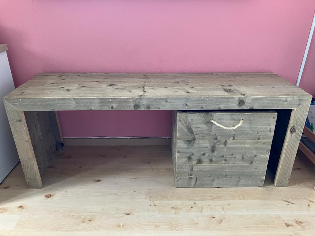 Steigerhouten Speeltafel met Opbergbak voor Kinderen, Ophalen, Gebruikt