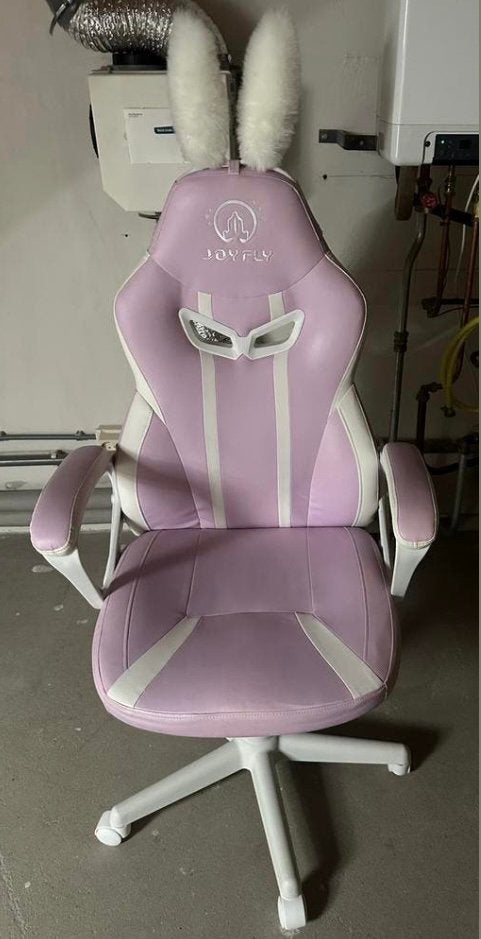 ergonomische bureaustoel gamingstoel lila/wit, Ophalen, Gaming bureaustoel, Zo goed als nieuw, Paars