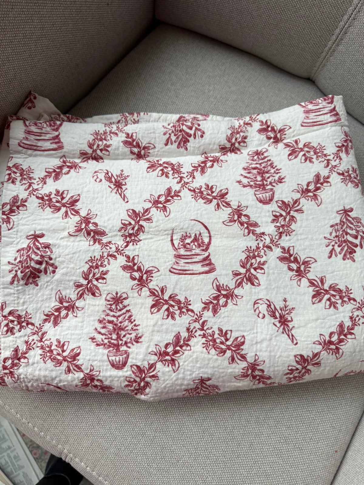 Toile de Jouy kerst tafelkleed Dreamhome NY 213x153 cm new, Nieuw, Rood, Ophalen, 213 cm