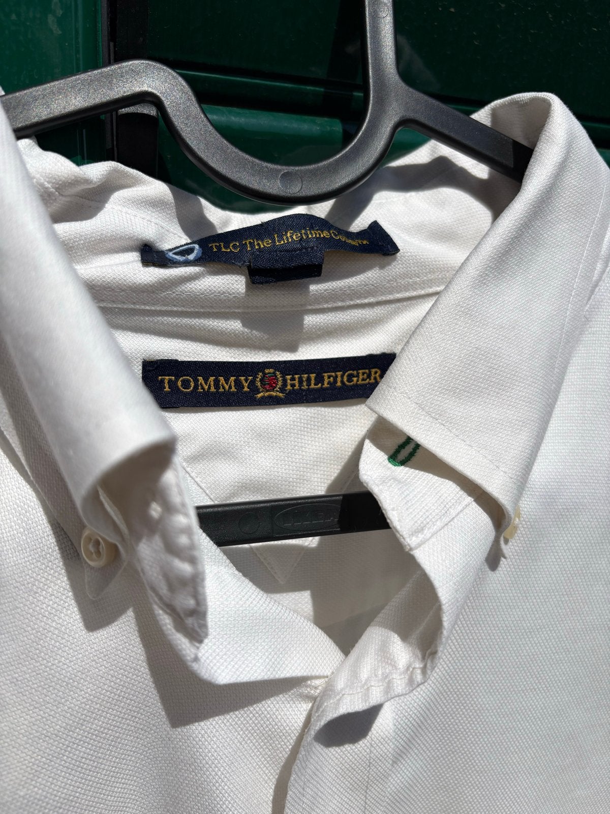Vintage 90s Tommy Hilfiger 'The Lifetime Collar' Wit Maat XL, Kleding | Heren, Ophalen of Verzenden, Gedragen, Wit, Halswijdte 41/42 (L)