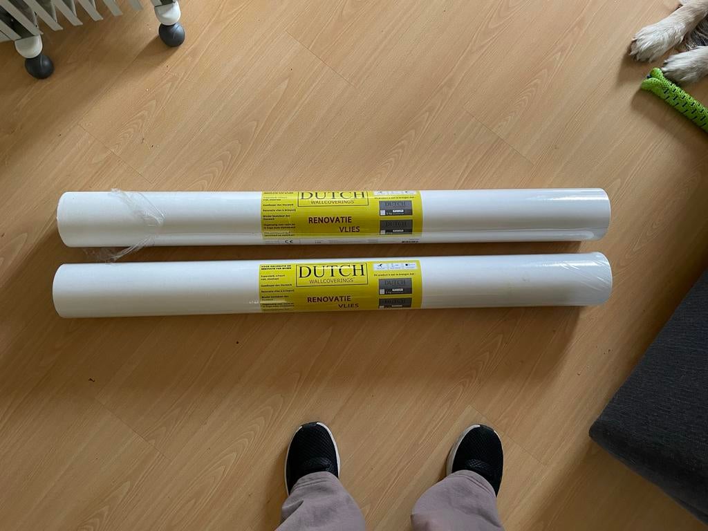 2 rollen DUTCH Wallcoverings renovatie vlies, Huis en Inrichting, Stoffering | Behang, Wit, 50 tot 75 m², Ophalen of Verzenden
