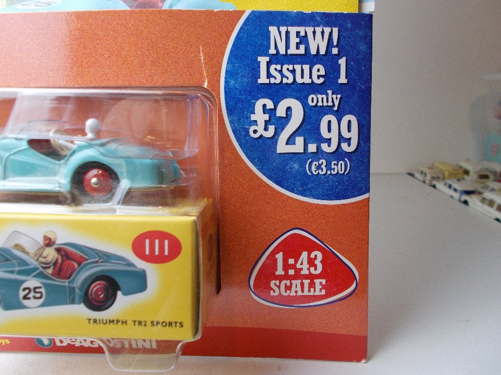 Dinky Toys (Atlas!) 111 TRIUMPH TR 2 SPORTS + Tijdschrift!, Ophalen of Verzenden, Nieuw, Auto, Dinky Toys