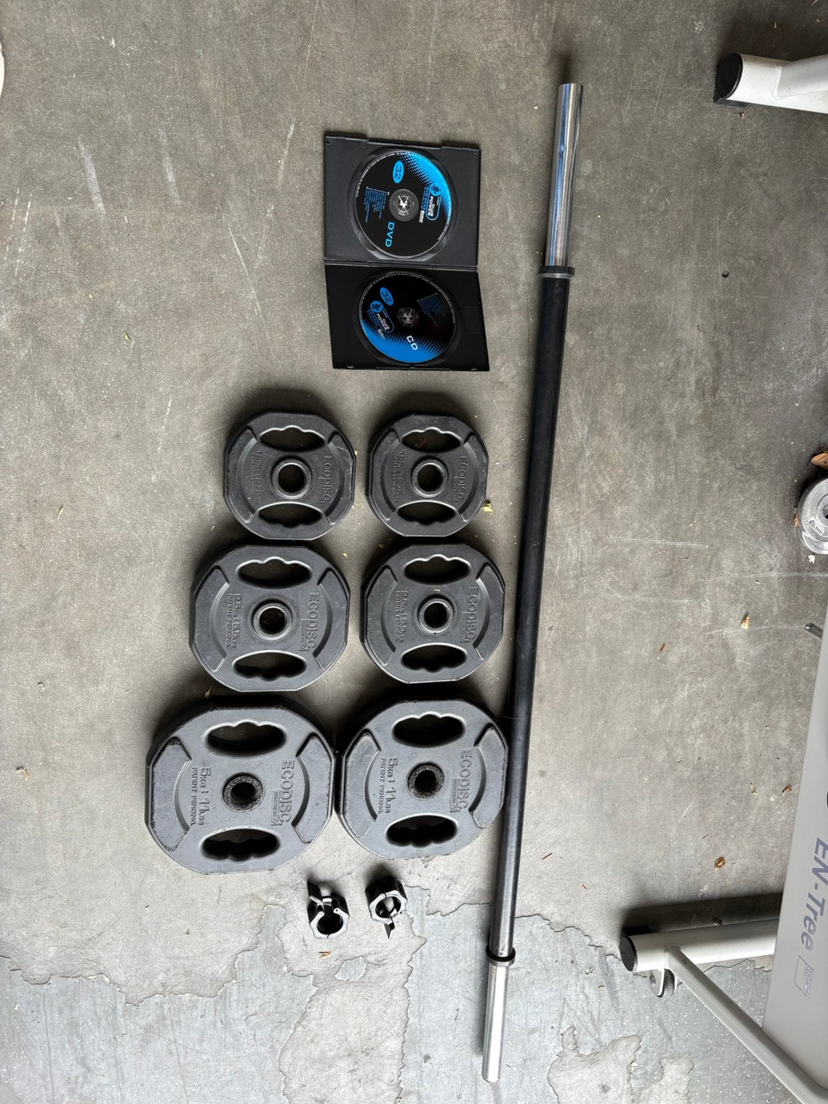 Bodypump halter set incl dvd / cd met lessen, Gebruikt, Incl dvd/cd, Ophalen of Verzenden, Zwart