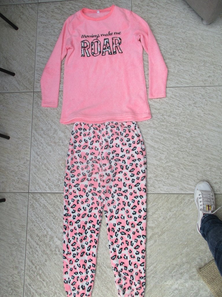 Huispak roze fleece setje maat M / 38 lange broek + trui, Ophalen of Verzenden, Zo goed als nieuw, Maat 38/40 (M), Roze