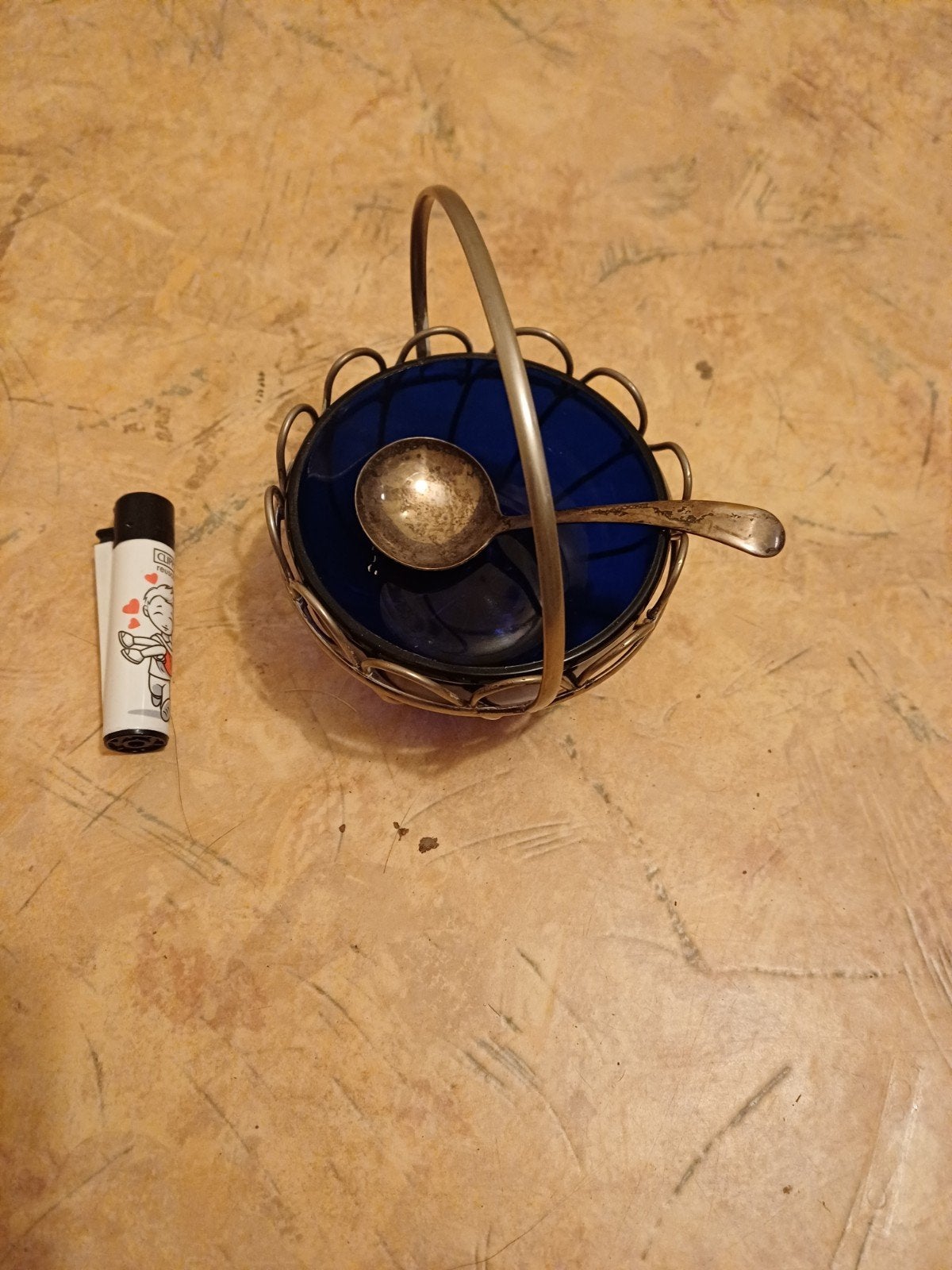 TE KOOP RETRO VINTAGE BONBON SCHAALTJE KOBALT BLAUW GLAS, Ophalen of Verzenden, Huis en Inrichting