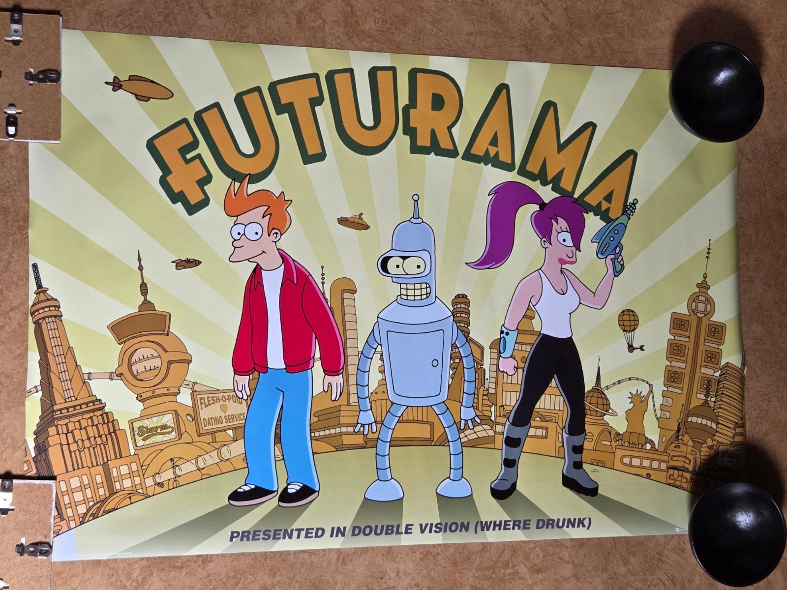 Futurama Poster - Fry, Bender, Leela - 91x61cm, Verzamelen, Deurposter of groter, Rechthoekig Liggend, Ophalen of Verzenden, Zo goed als nieuw