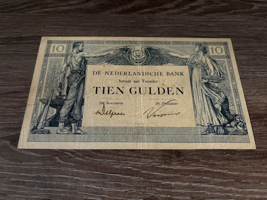 Zeldzaam biljet 10 gulden Arbeid en Welvaart, 1922, Postzegels en Munten, Ophalen of Verzenden, 10 gulden