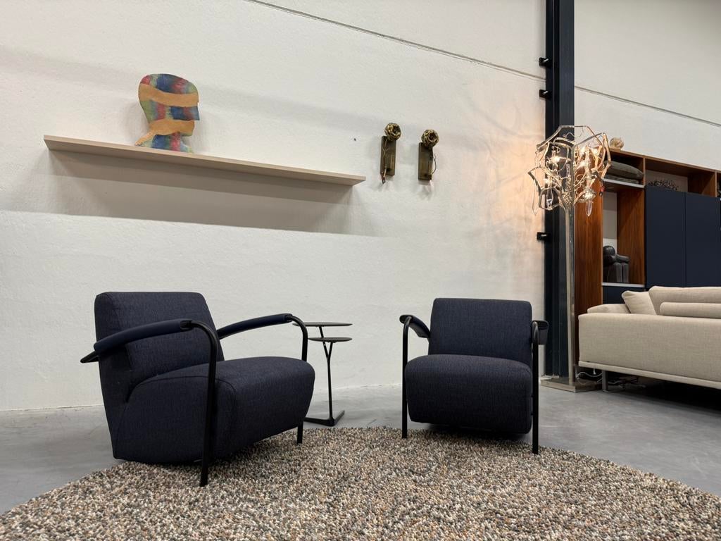 2 Nieuw Leolux Scylla fauteuil blauw Varese Design stoel, Huis en Inrichting, Fauteuils, Leolux, Nieuw, 75 tot 100 cm, Ophalen of Verzenden