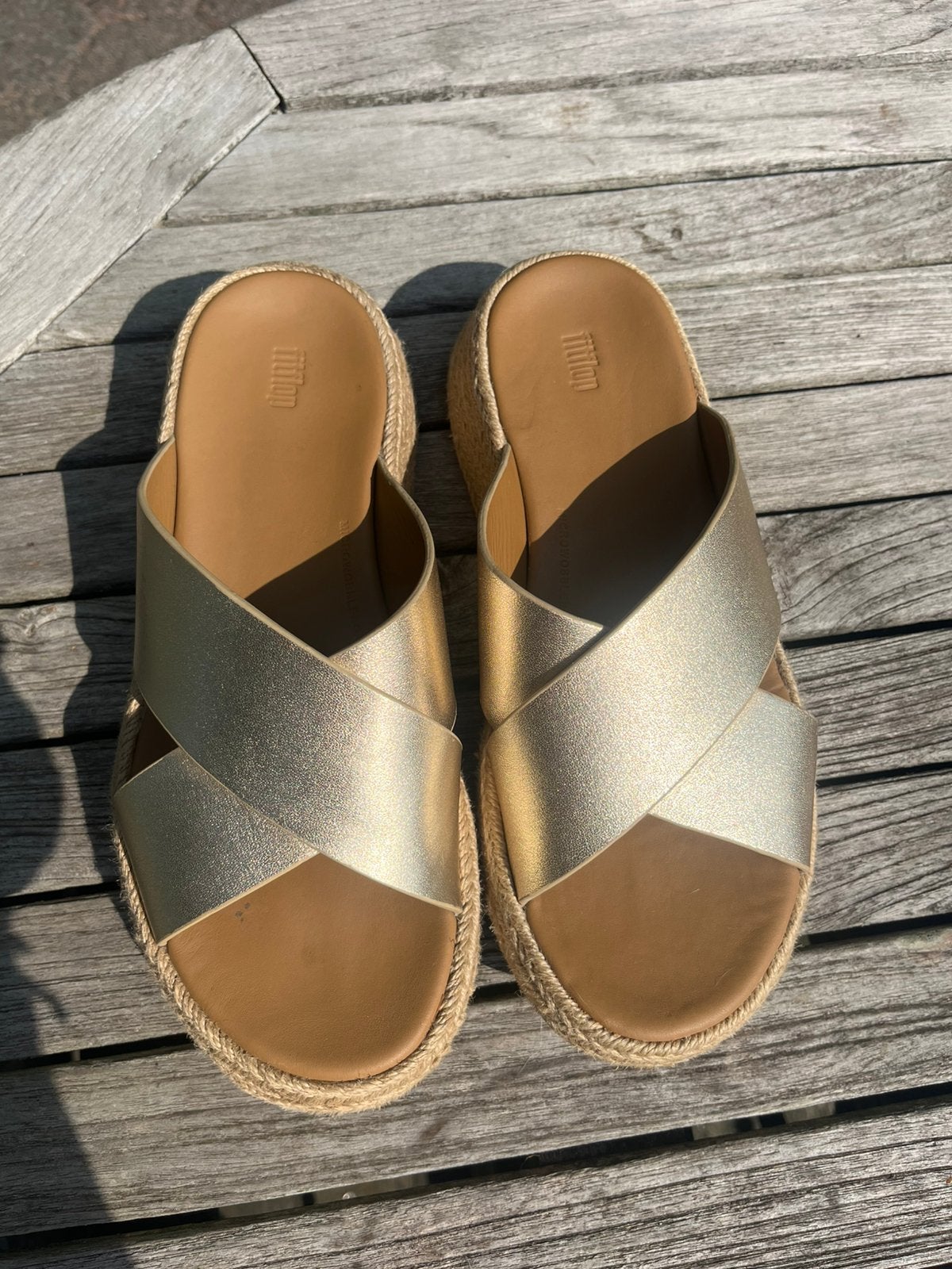 Fitflop slippers mat goud, zo goed als nieuw maat 38, Ophalen, Zo goed als nieuw