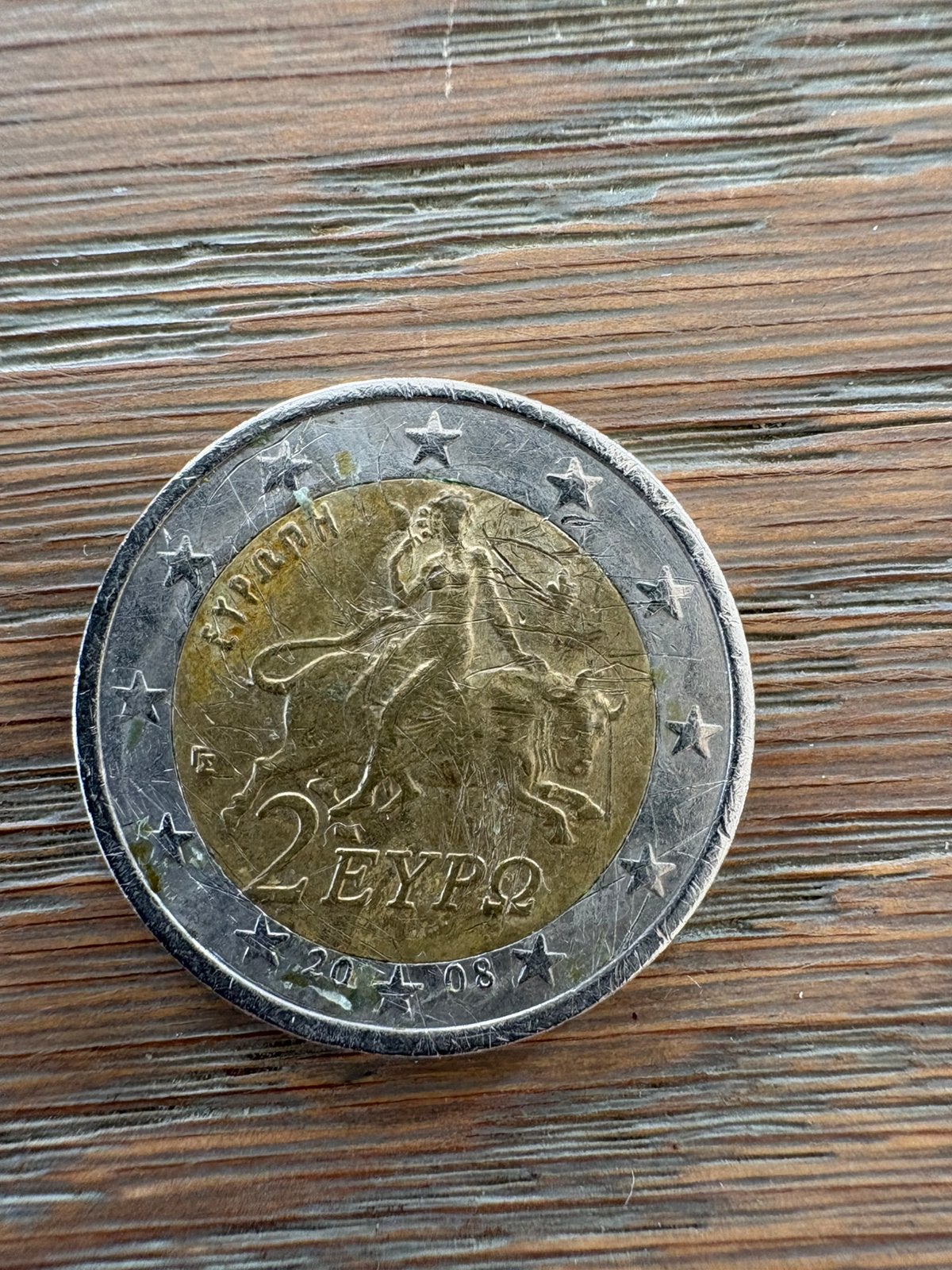 een zeldzame Griekse 2 euro munt uit 2008, Postzegels en Munten, Munten | Europa | Euromunten, Ophalen of Verzenden, Griekenland