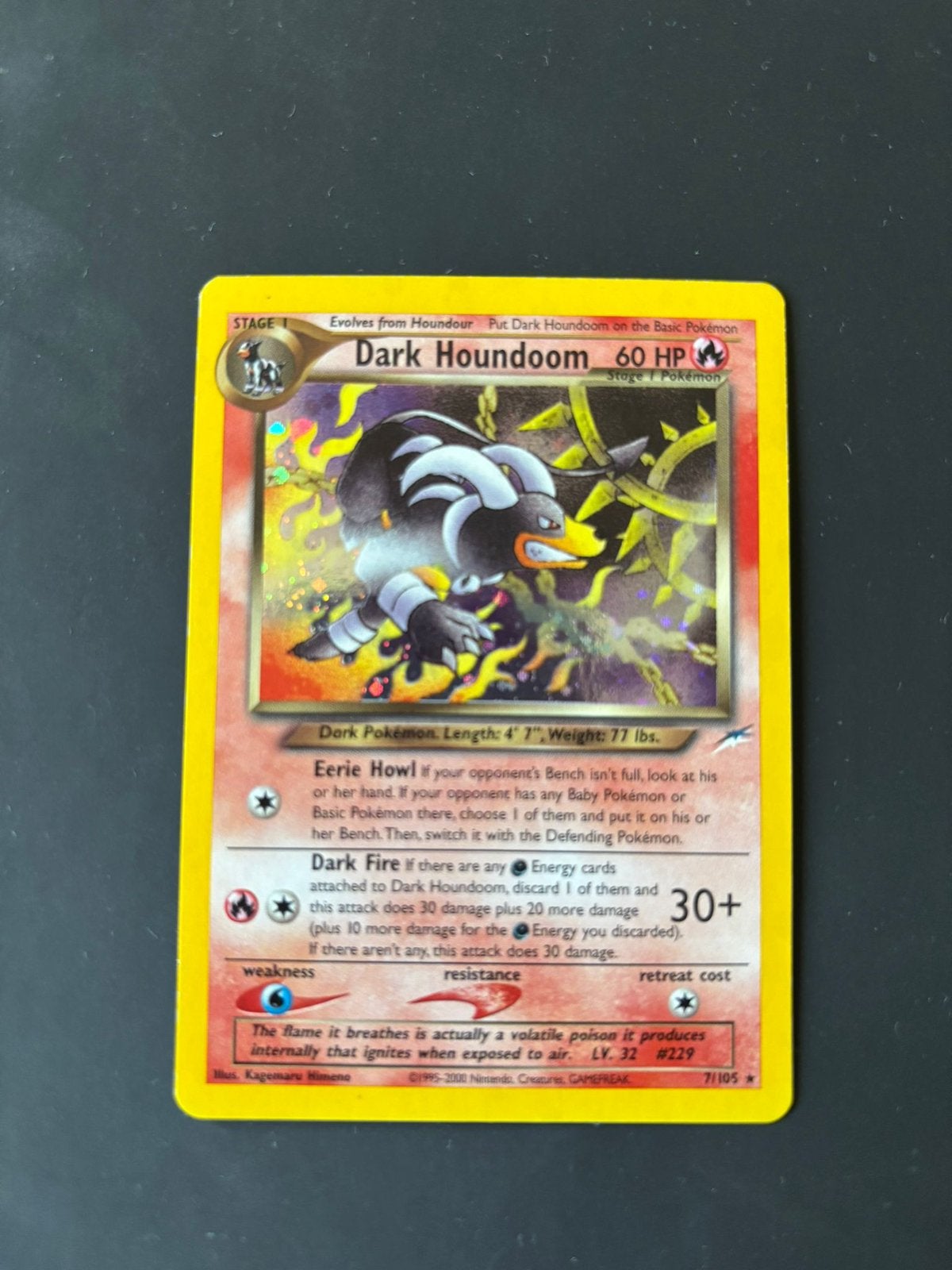 Pokemon Dark Houndoom Holo Neo Destiny, Ophalen of Verzenden, Zo goed als nieuw