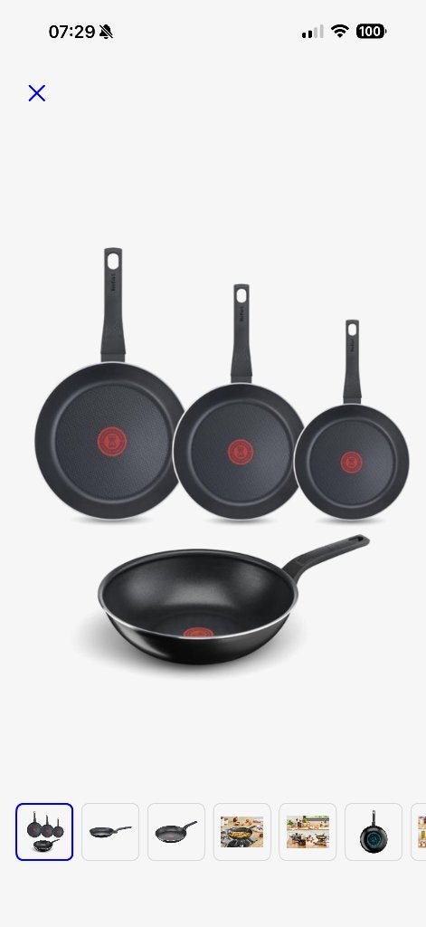 Tefal set koekenpannen, Huis en Inrichting, Keuken | Potten en Pannen, Ophalen, Keramische plaat, Koekenpan of Braadpan, Nieuw