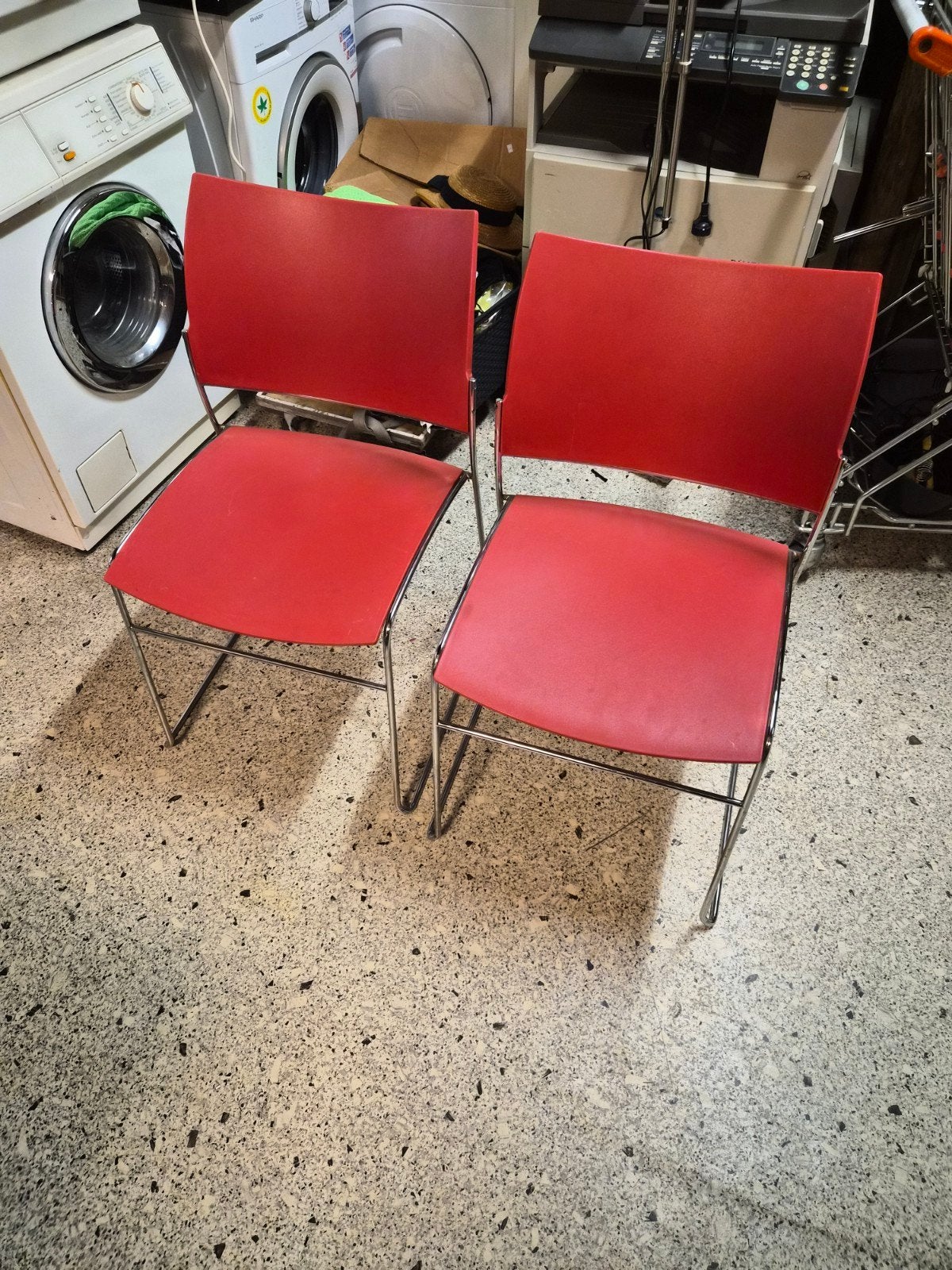 Casala Curvy stoelen - set van 2 - rood, Ophalen, Modern design, Gebruikt, Twee