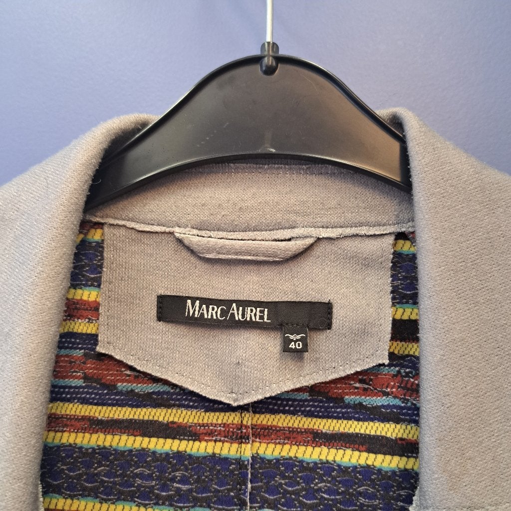 Marc Aurel blazer jasje grijs, blauw gele omslag mt 40 46130, Maat 38/40 (M), Marc Aurel, ., Zo goed als nieuw