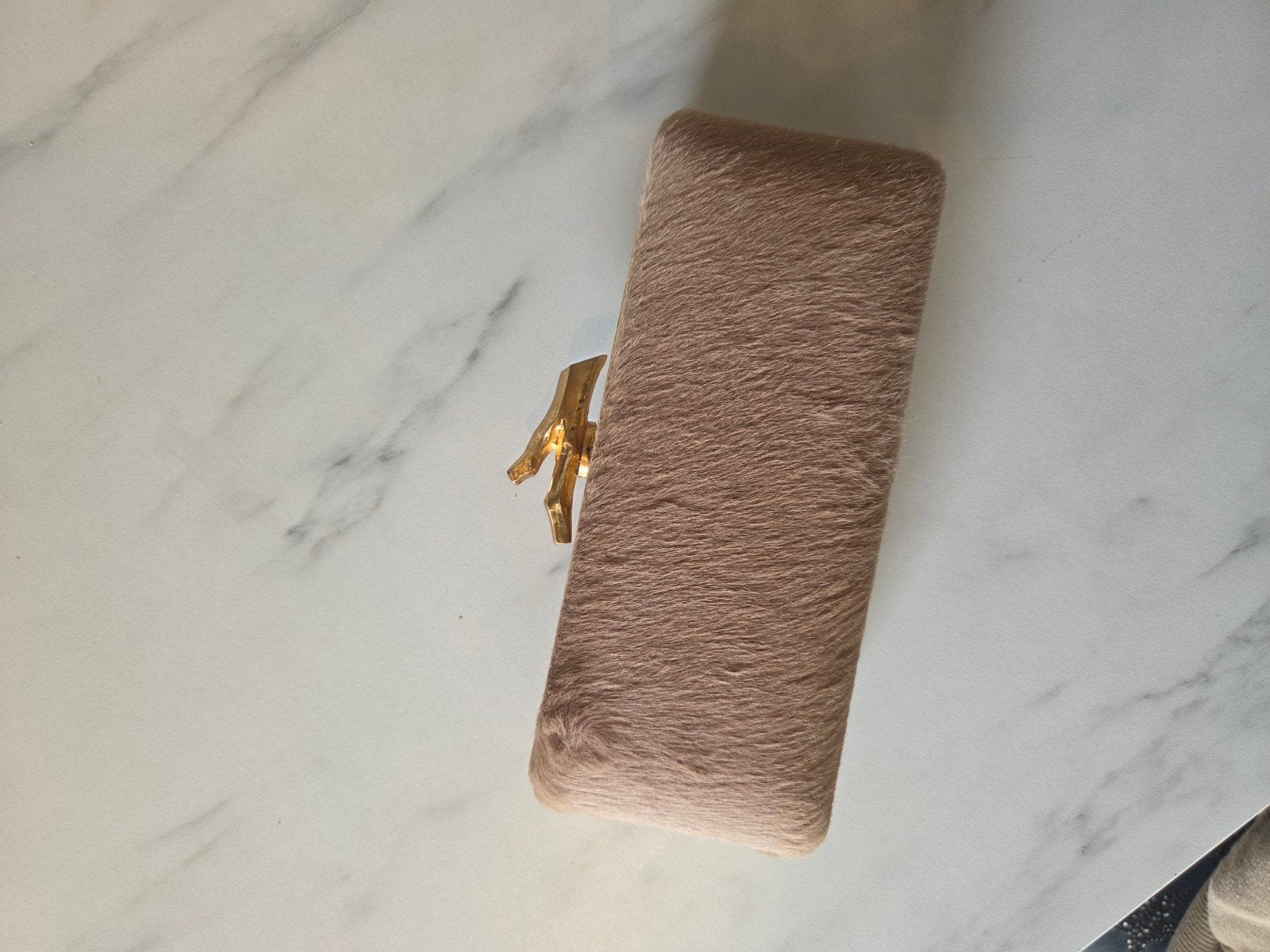 Diane von Furstenberg Lytton Tonda box clutch, Ophalen, Zo goed als nieuw, Beige, Avondtasje